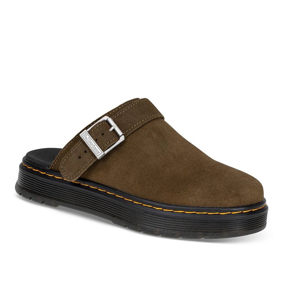 Dr. Martens Olive Suede Mules